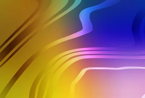 Dark Pink, Yellow vector pattern with curved lines. イラスト素材