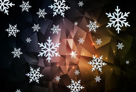 Dark Pink, Yellow vector pattern with christmas snowflakes, stars. 库存插图