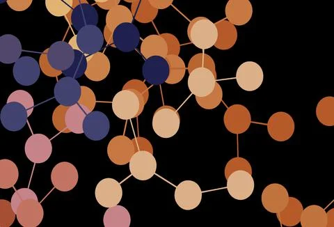 Dark Pink, Yellow vector pattern with artificial intelligence network. Stock Illustration