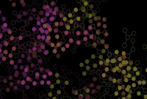 Dark Pink, Yellow vector pattern with artificial intelligence network. 스톡 일러스트