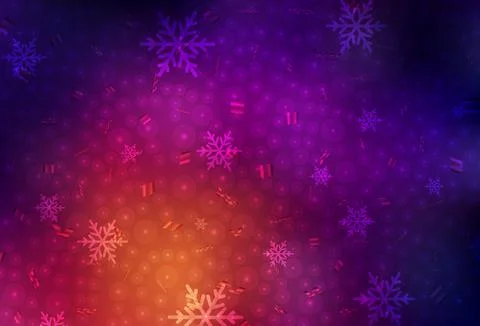 Dark Pink, Yellow vector pattern in Christmas style. Illustrazione stock