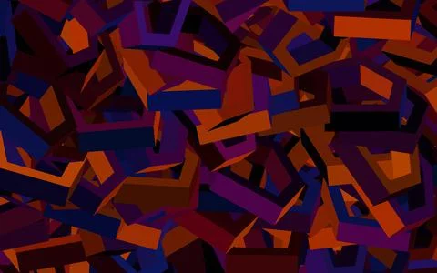 Dark Pink, Yellow vector pattern with colorful hexagons. Illustrazione stock