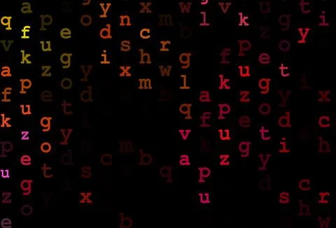 Dark pink, yellow vector pattern with ABC symbols. Stock Illustration