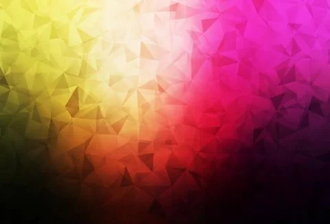 Dark Pink, Yellow vector polygon abstract background. Stock Illustration