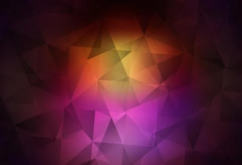 Dark Pink, Yellow vector polygonal pattern. Stock Illustration