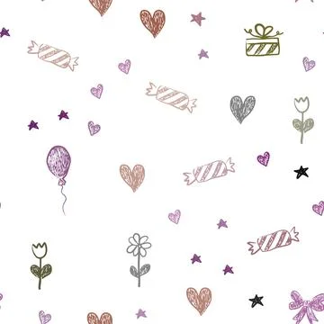 Dark Pink, Yellow vector seamless pattern in christmas style. Abstract illust 스톡 일러스트