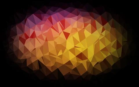 Dark Pink, Yellow vector shining triangular pattern. Stockillustratie