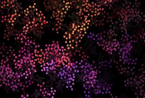 Dark Pink, Yellow vector template with artificial intelligence structure. Illustrazione stock