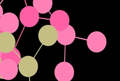 Dark Pink, Yellow vector template with artificial intelligence structure. イラスト素材