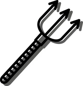 Dark pitchfork weapon devil staff symbol Stock Illustration