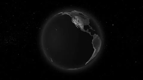 Dark planet Earth isolated on black background. Highly detailed planet. Stock Footage 274568428