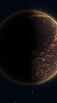 Dark planet eclipse surrounded by glowing rim light and distant stars, crea.. Illustrazione stock
