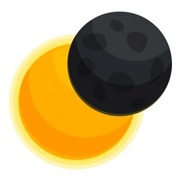 Dark planet passing in front of a bright star illustration Stock Illustration