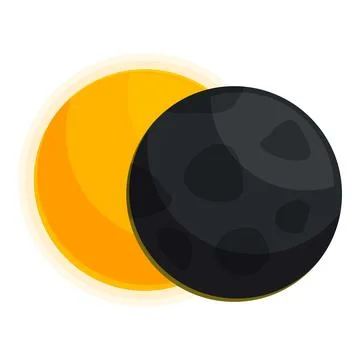 Dark planet passing in front of the sun creating eclipse Ilustração Stock