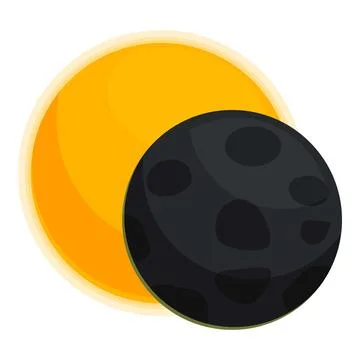 Dark planet is slowly moving to create total solar eclipse Stock Illustration