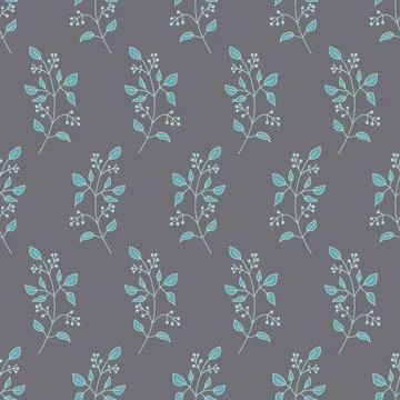 Dark plant branch seamless pattern for textile and bed linen design 스톡 일러스트