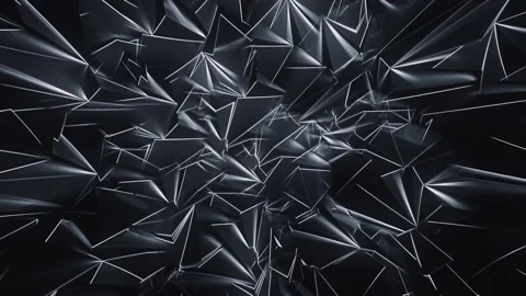 Dark Polygonal Background with Glowing Edges Stock Footage 135808444