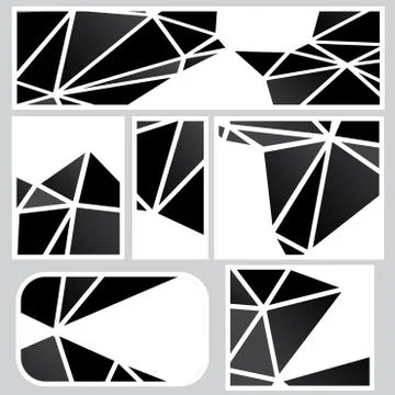 Dark Polygonal Banners Stock Illustration