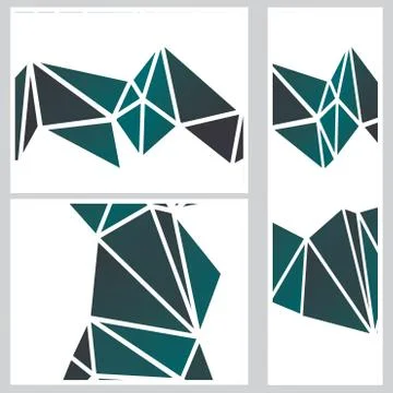 Dark Polygonal Banners Illustrazione stock