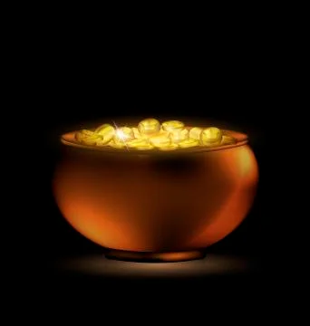 Dark pot of gold Stock Illustration