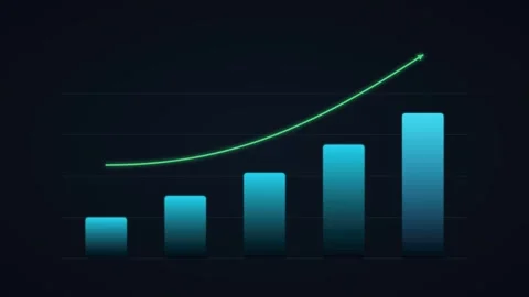 Dark Premium Corporate Bar Chart Growth Stock Footage 342590166