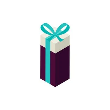 Dark Present Mint Ribbon Isometric Object Illustrazione stock