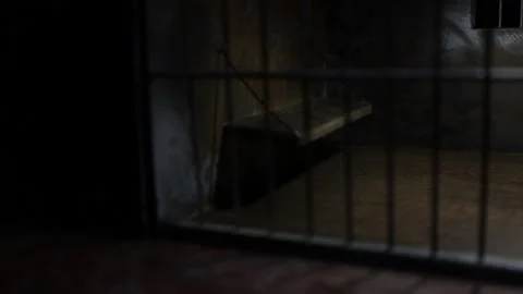 Dark prison interior creative decoration Video stock 138329505