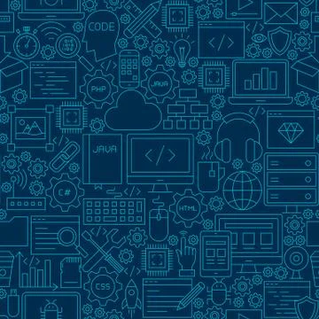 Dark Programming Line Seamless Pattern Stock Illustration