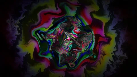 Dark psychedelic background: seamless VJ loop with holographic gasoline ripples Video stock 335078668