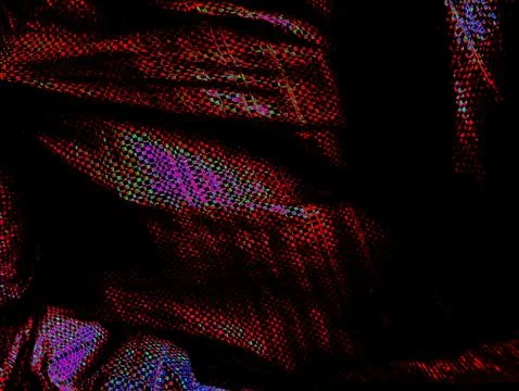 Dark Psychedelic Neon Red Abstract Pixel Noise Woven Fabric Pattern Backgroun Stock Photos