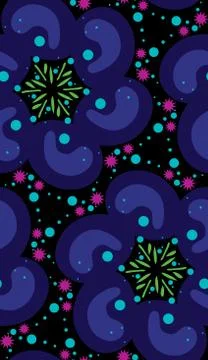Dark Psychedelic Seamless Pattern Stock Illustration