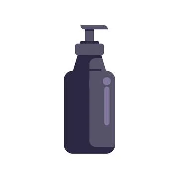 Dark pump bottle dispensing liquid soap or lotion Stock Illustration