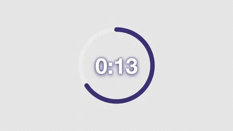 Dark Purple 20 Second Circular Countdown Timer With Alpha Stock Footage 345709474