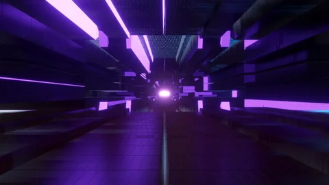 Dark Purple 3D Tunnel Loop Stock Footage 279888257