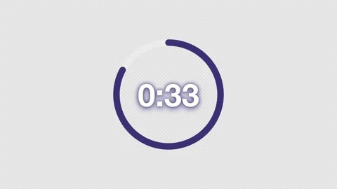 Dark Purple 40 Second Circular Countdown Timer With Alpha Stock Footage 345709174