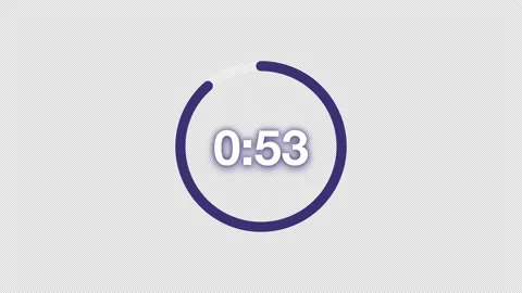 Dark Purple 60 Second Circular Countdown Timer With Alpha Stock Footage 345709884
