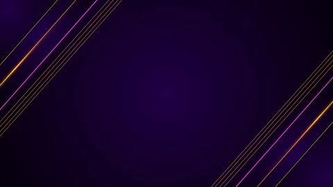 Dark purple abstract background diagonal neon gold and magenta lines, glowing ed Stock Footage 340403095