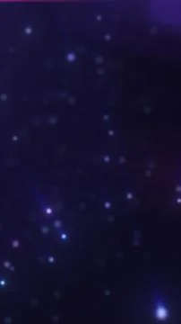 Dark purple abstract background with soft glowing bokeh particles, creating.. Stock Illustration