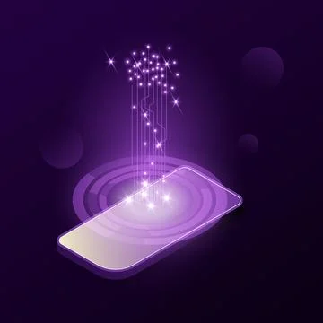 Dark purple abstract technological background. Stock Illustration