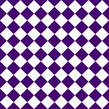 Dark purple and white diagonal checkers on textured fabric background Stock Illustration