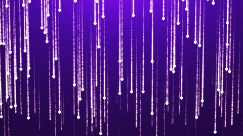 On a dark purple background, chains of bright hearts appear on top. Animation of Stock Footage 258672907