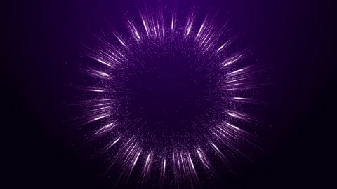 On a dark purple background, a circle of glowing particles and lines with free Stock Footage 259156449