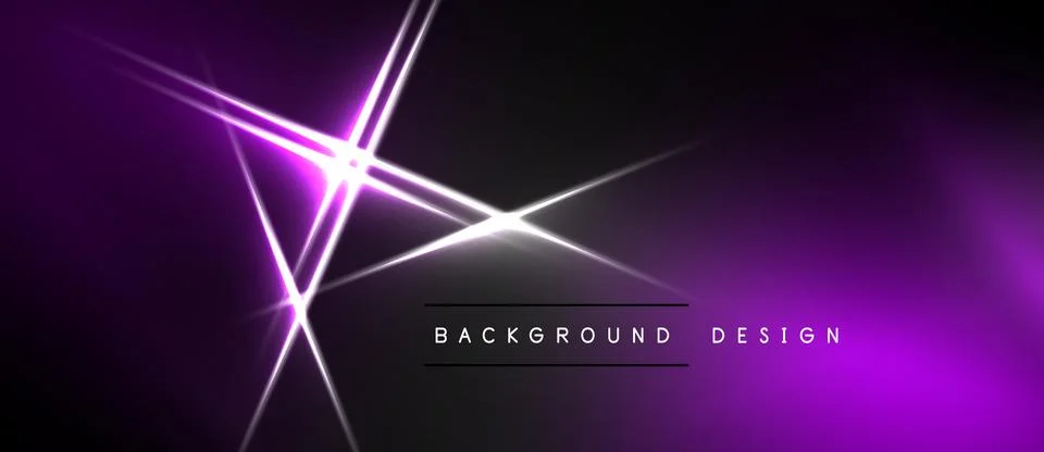Dark purple background features bright light streaks. Minimalist design with Stock Illustration