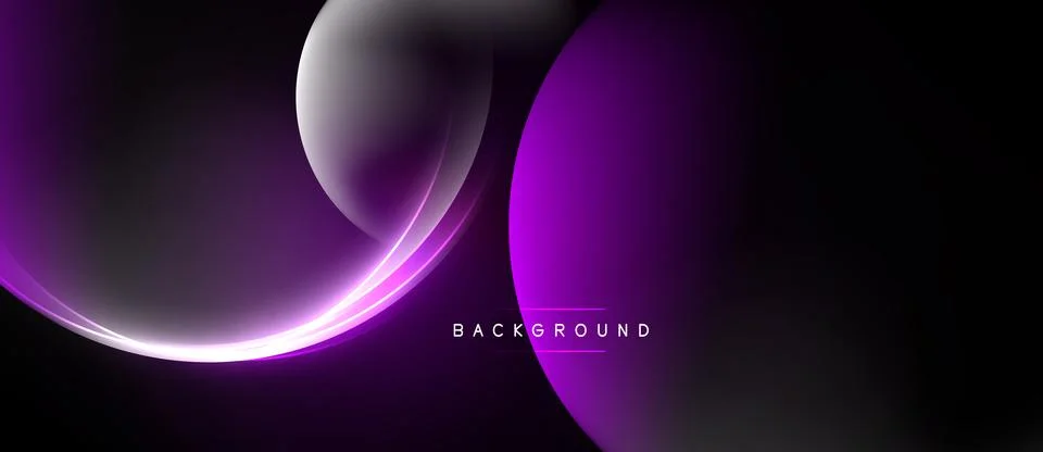Dark purple background features flowing curves, gradients, bright highlights. 스톡 일러스트