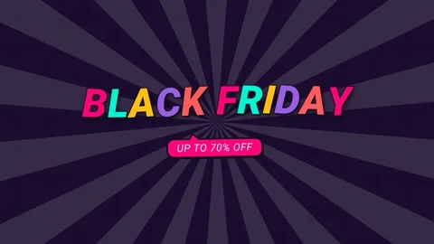 Dark Purple Black Friday Comic Loop Animation with 70% Off Bubble 動画素材 338237329
