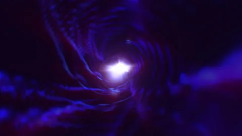 Dark purple blue mesh digital flying lines in tunnel Stock Footage 161170660