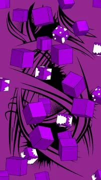 Dark Purple comic book wallpaper with cube shapes. Comics cartoon backgroun.. Illustrazione stock