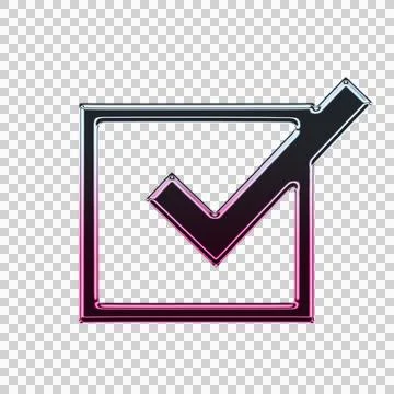 Dark purple geometric abstract shape with white and pink glowing lines on black Illustrazione stock