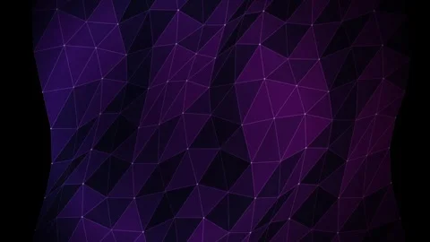Dark Purple Geometric Facets Waving Motion Background Stock Footage 345832660