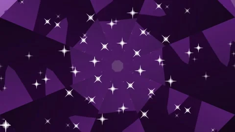 Dark Purple Geometric Polygon Pattern and Sparkling Stars Background Stock Footage 329567564
